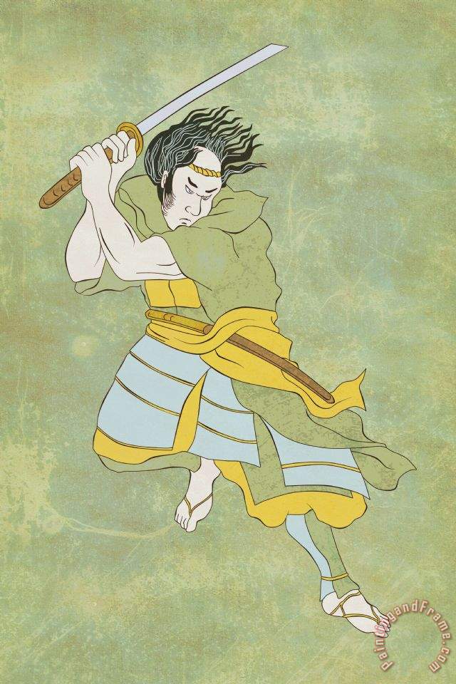 640x960 Collection 10 Samurai Warrior With Katana Sword Fighting Stance - Samurai Warrior Painting