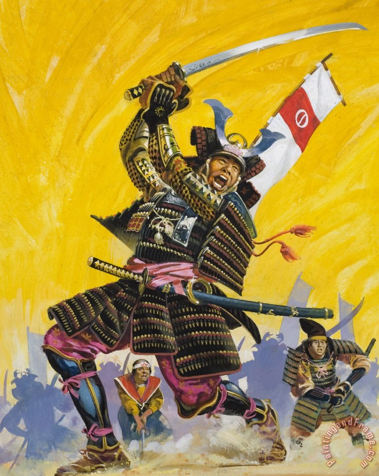 764x960 English School Samurai Warriors Painting - Samurai Warrior Painting