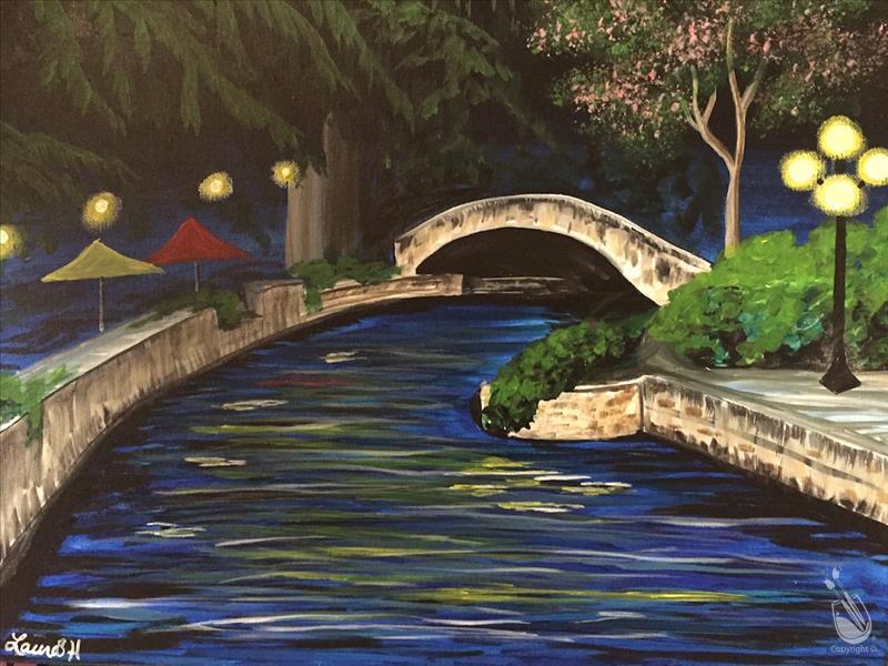 800x600 Night - San Antonio Riverwalk Painting