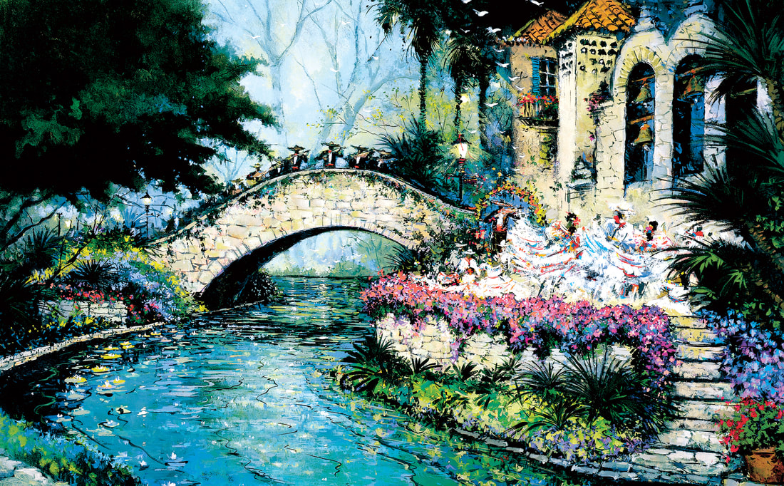 1100x682 Paintings Of The San Antonio River Walk - San Antonio Riverwalk Painting