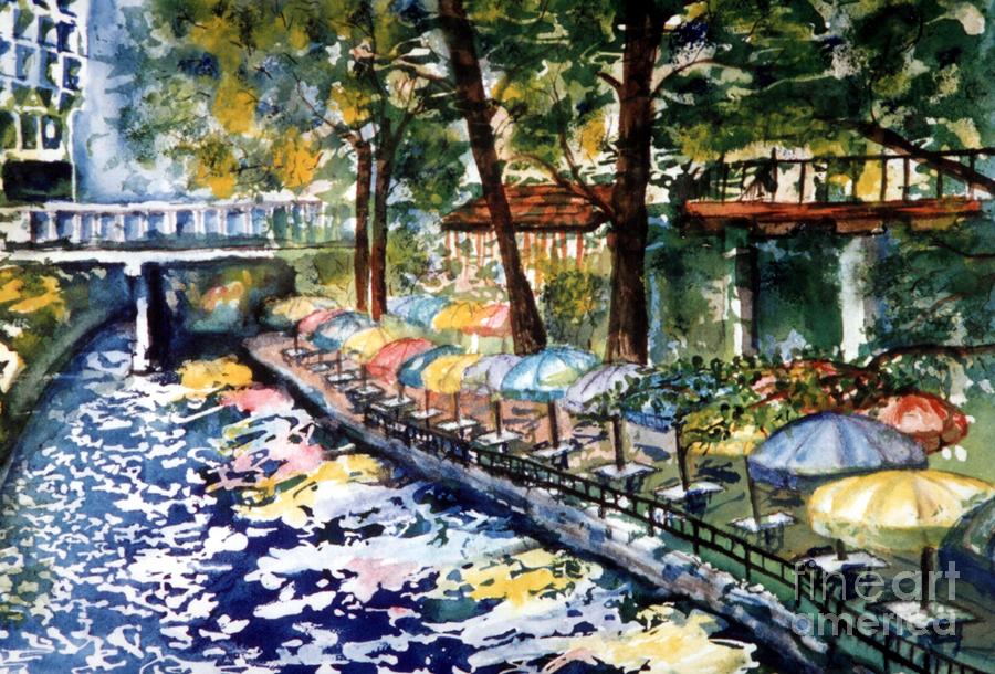 900x610 San Antonio River Walk Painting By Sarah Burnett - San Antonio Riverwalk Painting