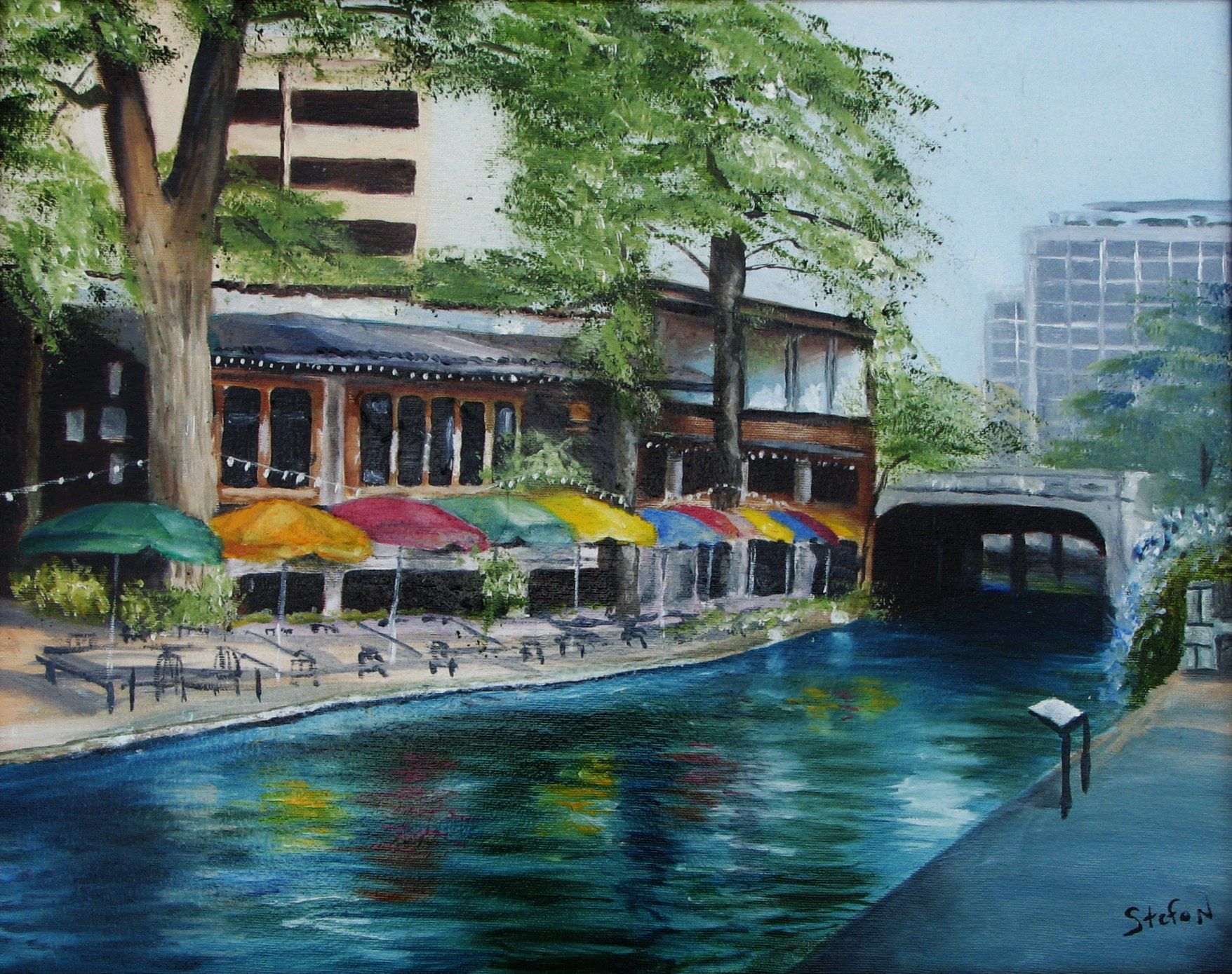 1756x1389 San Antonio Riverwalk Painting. You Can Purchase A Print Of This - San Antonio Riverwalk Painting