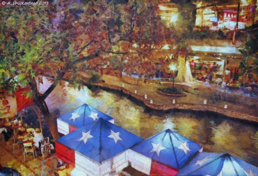 850x580 Digital Painting Of San Antonio River Walk - San Antonio Riverwalk Painting