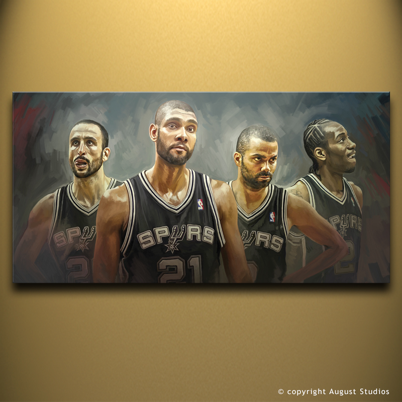 808x808 San Antonio Spurs Canvas Artwork August Studios - San Antonio Spurs Painting