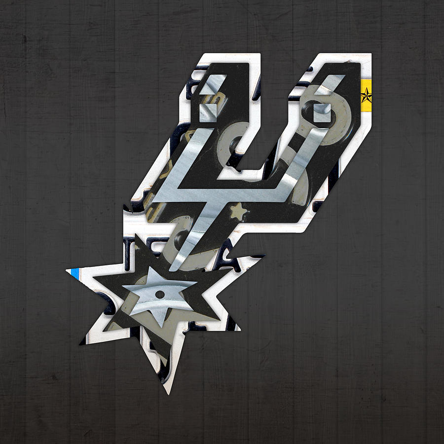 900x900 San Antonio Spurs Basketball Team Retro Logo Vintage Recycled - San Antonio Spurs Painting