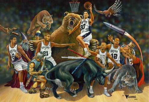 495x339 San Antonio Spurs Nba Basketball Sports Art Print - San Antonio Spurs Painting