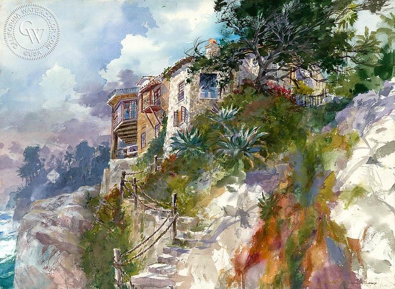 800x585 San Clemente Castle, Art By David Solomon California Watercolor - San Clemente Painting