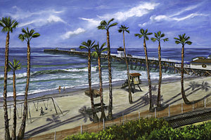 300x200 San Clemente Pier Painting By Lisa Reinhardt - San Clemente Painting