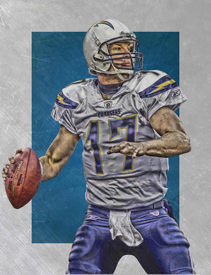 692x900 Philip Rivers San Diego Chargers Art Painting By Joe Hamilton - San Diego Chargers Painting