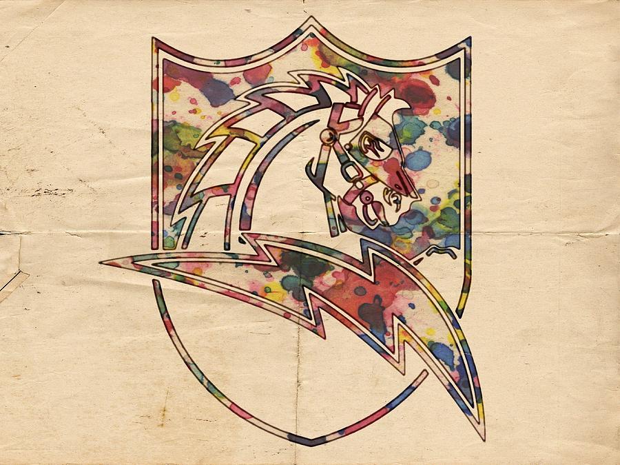 900x675 San Diego Chargers Vintage Logo Painting By Florian Rodarte - San Diego Chargers Painting