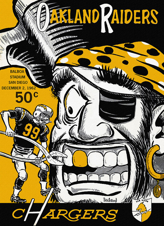 656x900 San Diego Chargers Vs Oakland Raiders 1962 Program Painting By - San Diego Chargers Painting