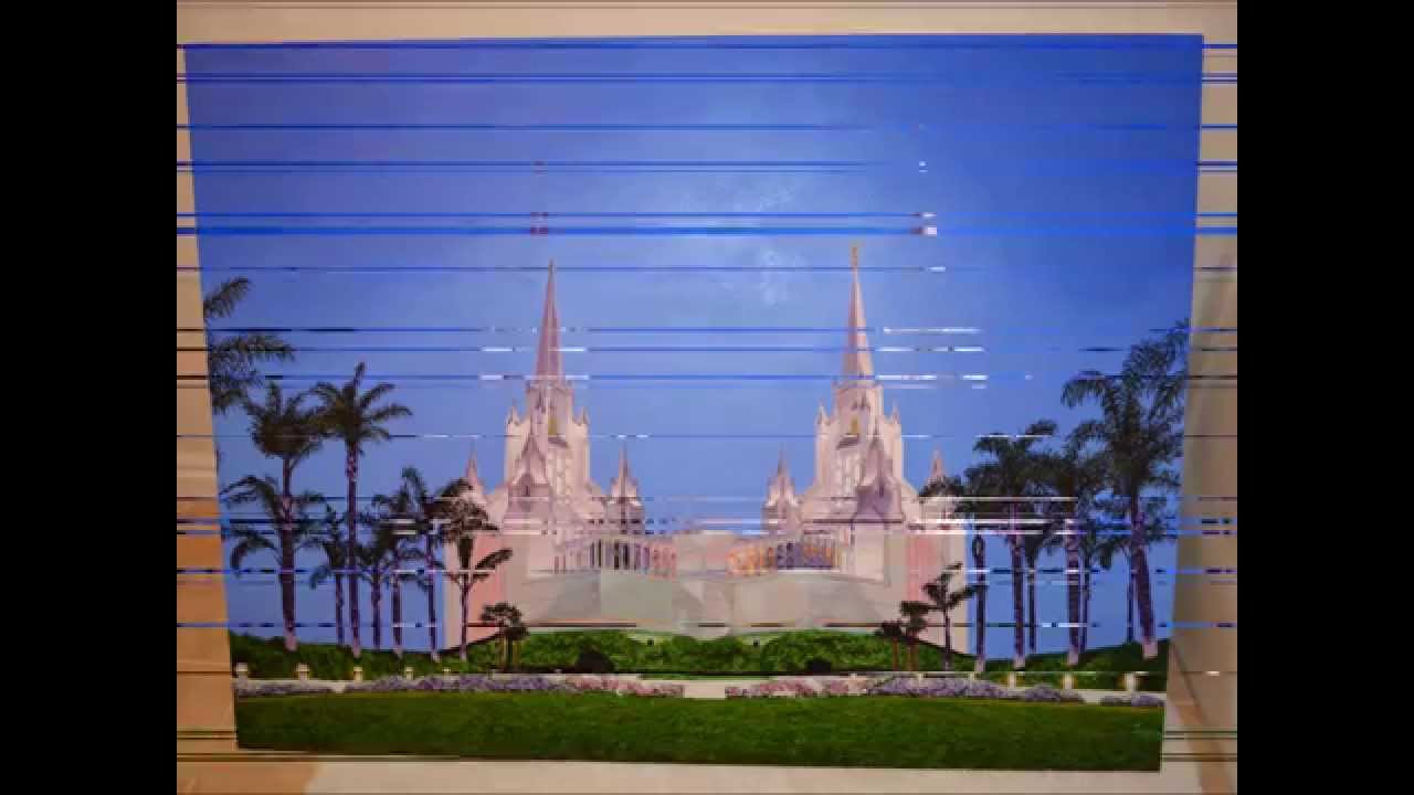 1280x720 San Diego Temple At Dawn Acrylic Painting - San Diego Temple Painting