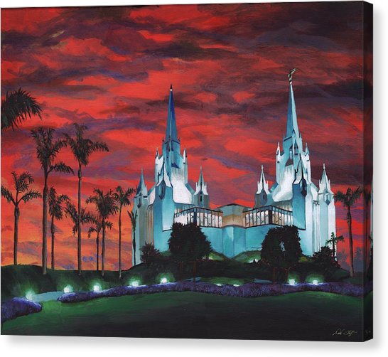 546x502 San Diego Temple Canvas Prints - San Diego Temple Painting