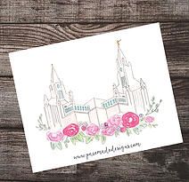 212x205 Watercolor Temples San Diego Lds Temple Pace Made Designs - San Diego Temple Painting