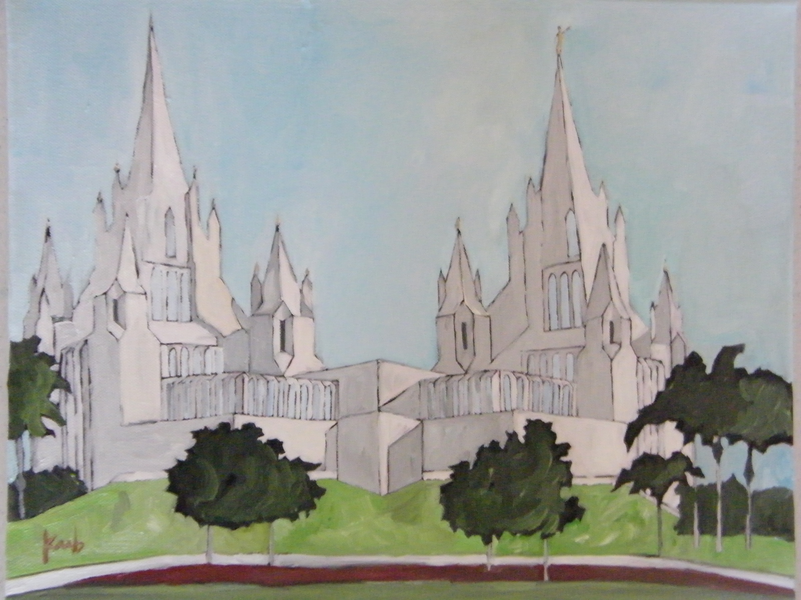 1600x1200 Development Painting San Diego Temple The Daily Delights By - San Diego Temple Painting