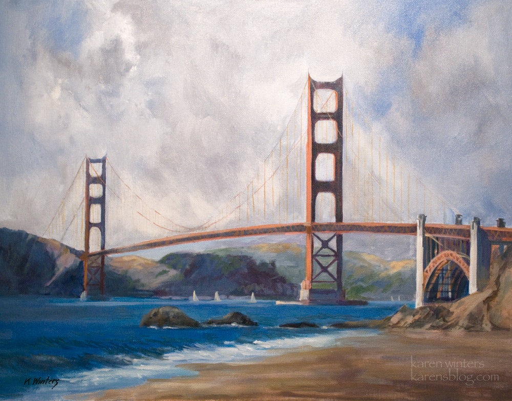 1000x784 Golden Gate Bridge San Francisco Painting - San Francisco Bridge Painting