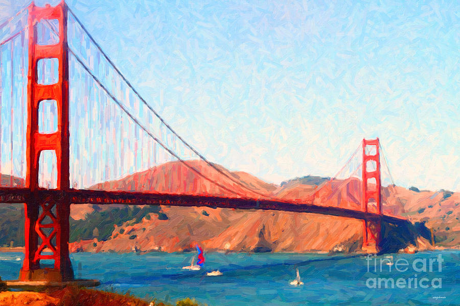 900x600 Sailing Under The Golden Gate Bridge Photograph By Wingsdomain Art - San Francisco Bridge Painting