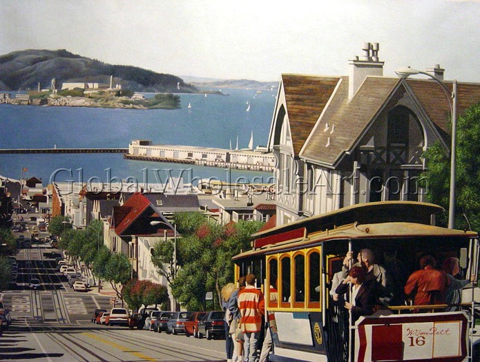 695x525 San Francisco Cable Car - San Francisco Cable Car Painting