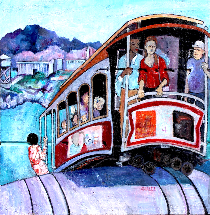720x736 San Francisco Cable Car An Amalee Original Oil Painting - San Francisco Cable Car Painting