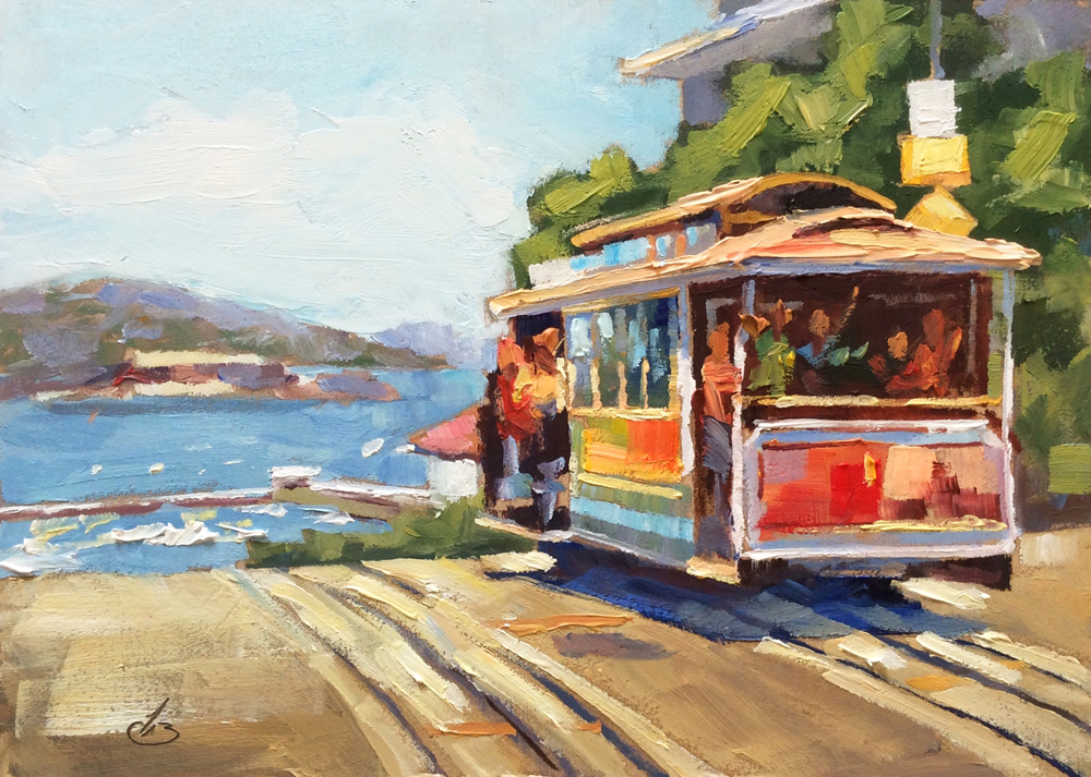 1000x713 Tom Brown Fine Art San Francisco Cable Car By Tom Brown - San Francisco Cable Car Painting