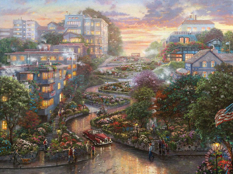 960x720 Thomas Kinkade San Francisco, Lombard Street Ii Painting - San Francisco Painting