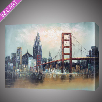 350x350 High Quality San Francisco Oil Paintings Art,well Known Bridge - San Francisco Painting