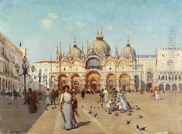 600x441 Piazza San Marco, Venice Oil Painting Reproduction By Fausto - San Marco Painting