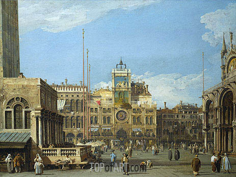463x347 The Clock Tower In The Piazza San Marco Canaletto Painting - San Marco Painting