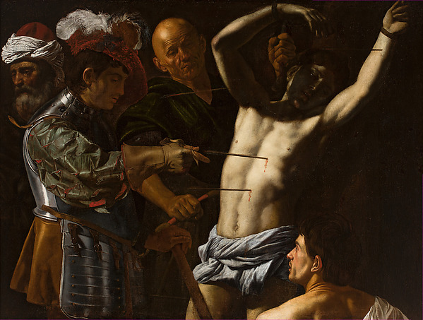 599x453 Cecco Del Caravaggio Martyrdom Of Saint Sebastian The Met - San Sebastian Painting
