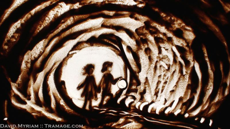 800x450 Sand Drawing Shows Video Sand Painting David Myriam Original Sand - Sand Art Painting