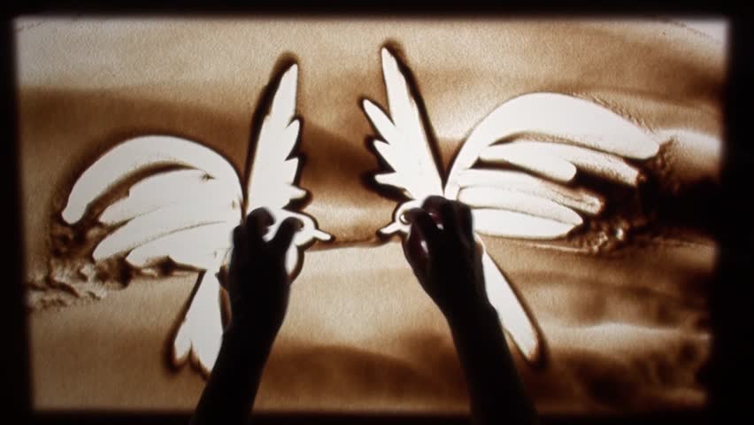852x480 Stock Video Of Doves - Sand Art Painting