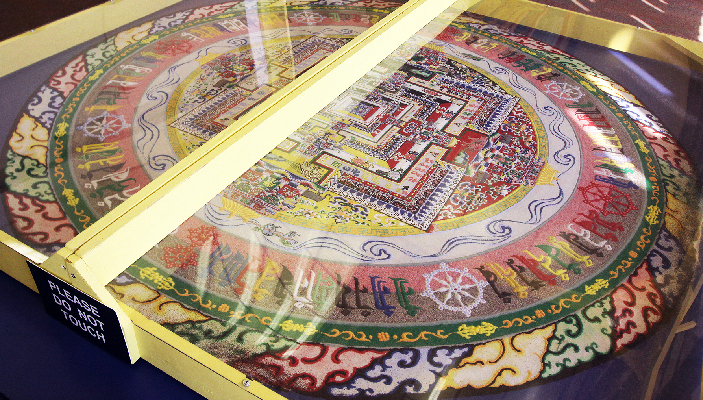 703x400 Mandala Sand Art Design By Monks 11 - Sand Art Painting
