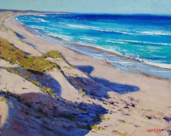 340x270 Large Vertical Beach Painting Sand Dune Painting Oil Coastal - Sand Beach Painting