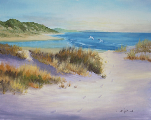 500x398 How To Paint Sand Dunes On The Beach In Oil - Sand Dunes Painting