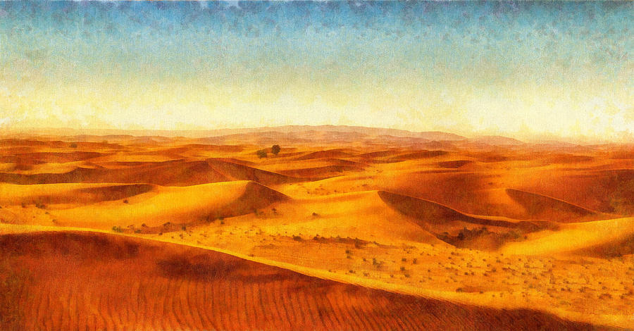 900x470 African Sand Dune Art Painting - Sand Dunes Painting