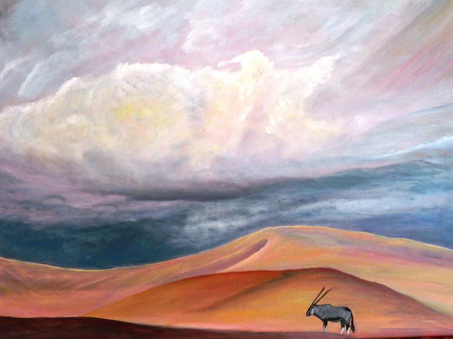 900x675 Sand Dunes Namibia Painting By Mike Rigby - Sand Dunes Painting