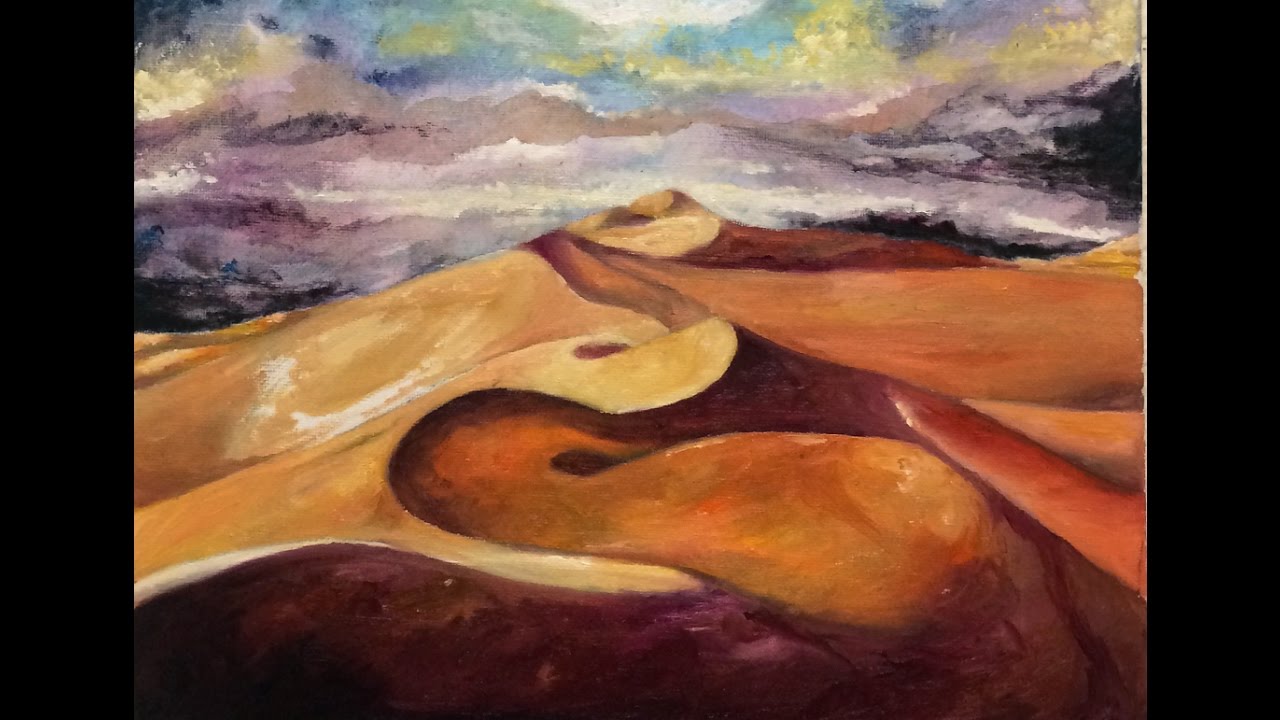 1280x720 Sand Dunes In Oil Amp Acrylic ( Speed Painting ) - Sand Dunes Painting