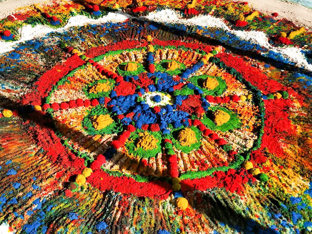 1024x768 Naicoc Week 2017 Aboriginal Sand Painting By Walangari - Sand Painting