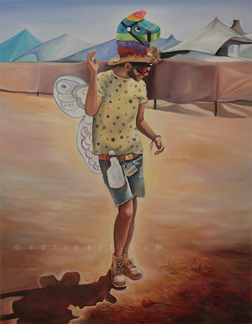 500x643 Doritdrin, Oil Painting, Surreal, Desert Dance, Sandbox Such - Sandbox Painting