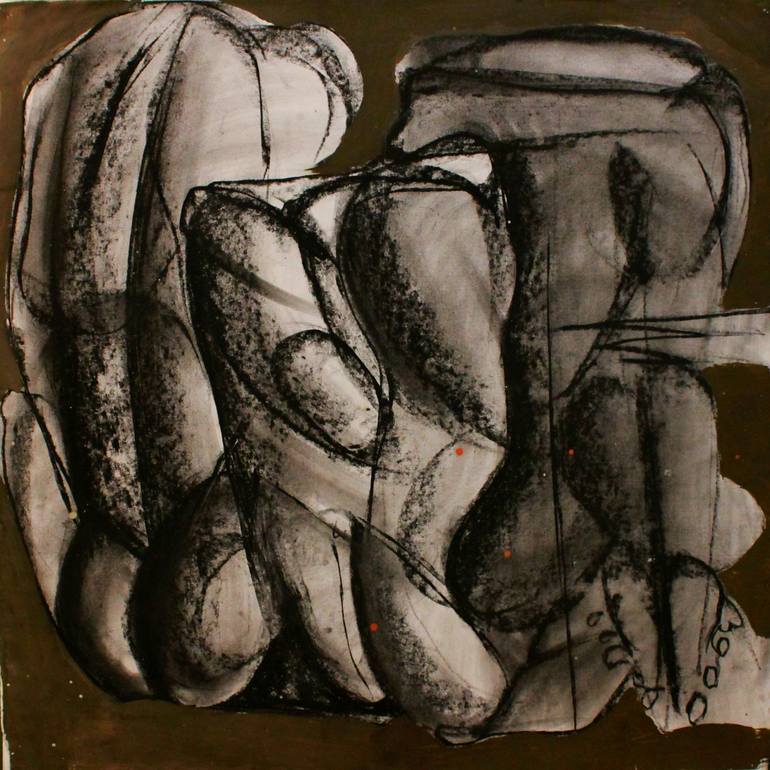 770x770 Saatchi Art Three Bodies In The Sandbox Painting By Daria Pashchenko - Sandbox Painting