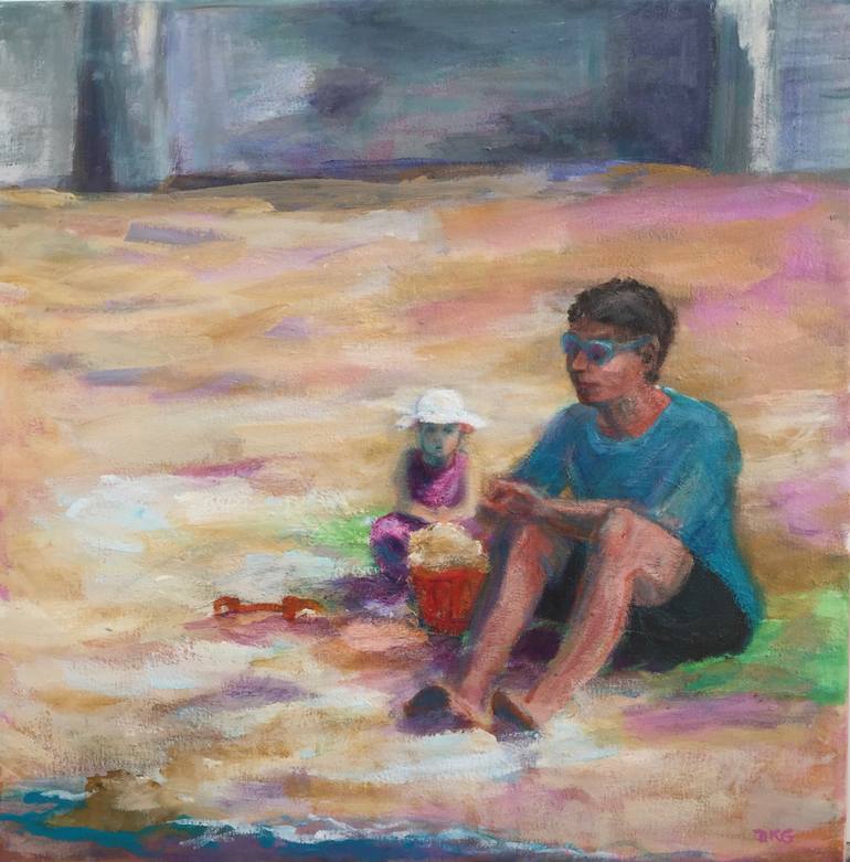 770x781 Saatchi Art Sandcastle Painting By Denise Gallagher - Sandcastle Painting