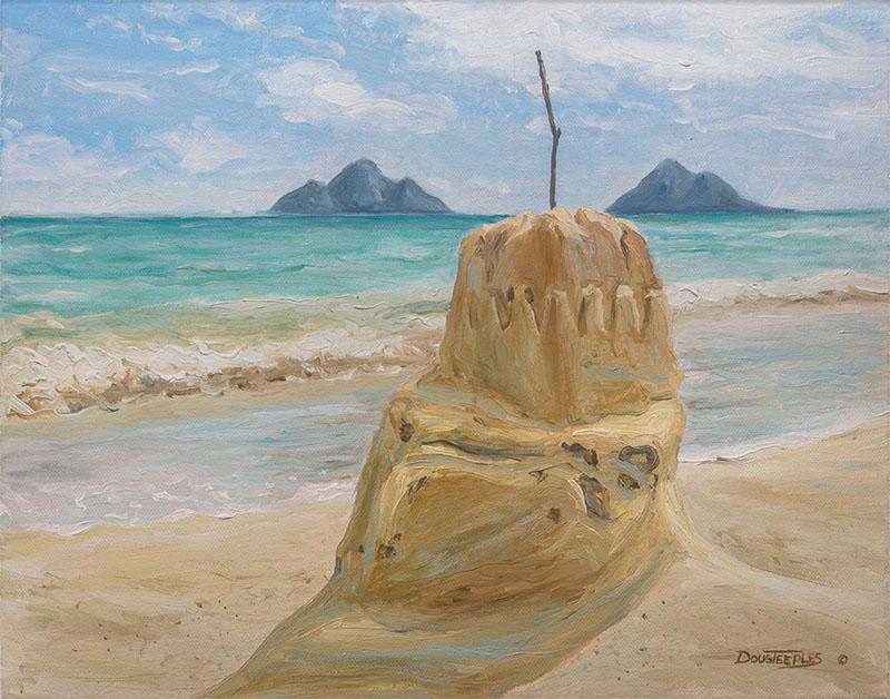 800x628 Sandcastle 11 X 14 Original Oil Painting Doug Teeples Fine Art - Sandcastle Painting
