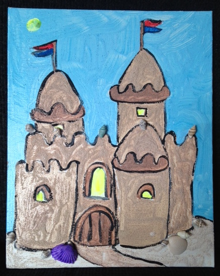 447x560 Library Arts Sand Castle Painting - Sandcastle Painting