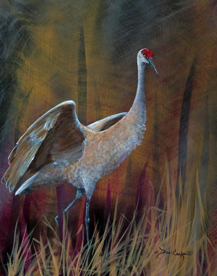 708x900 Sandhill Crane Painting By Dee Carpenter - Sandhill Crane Painting