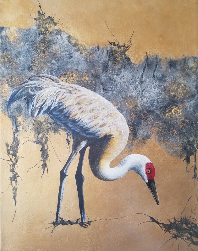 630x800 Ashley Coll Fine Art Gallery Paintings And Limnited Edition Prints - Sandhill Crane Painting