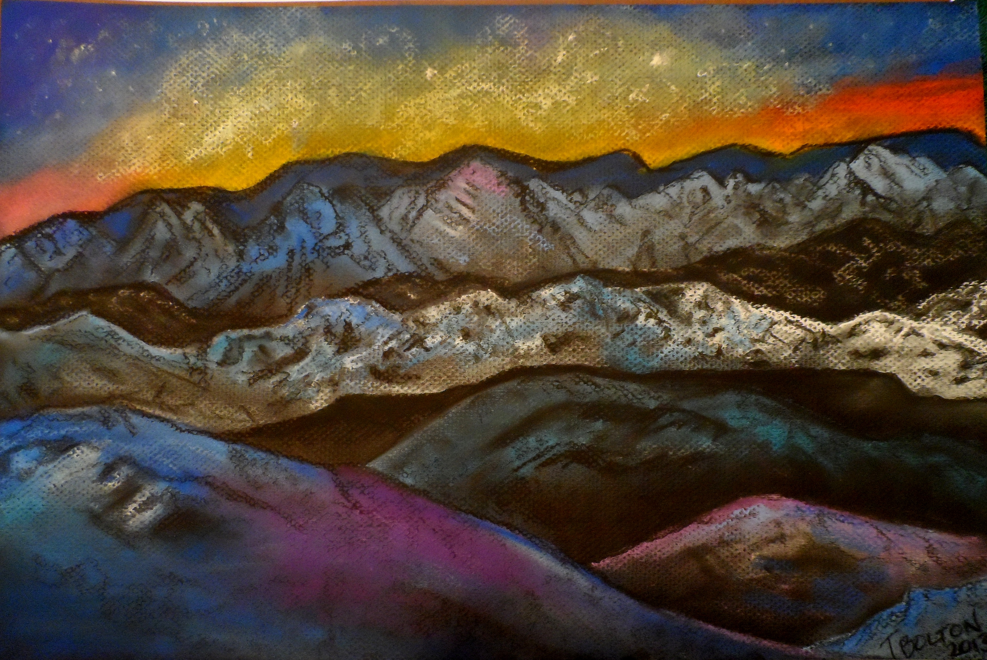 4120x2756 Sandia Mountains Complementarity - Sandia Mountains Painting