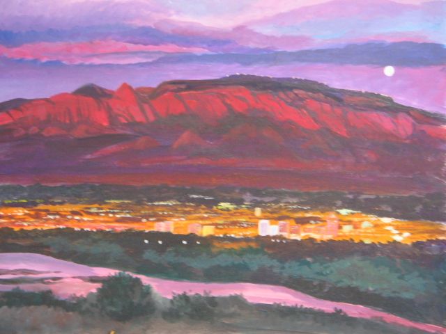 640x480 Sandia Mountains Paintings Art Landscapes - Sandia Mountains Painting