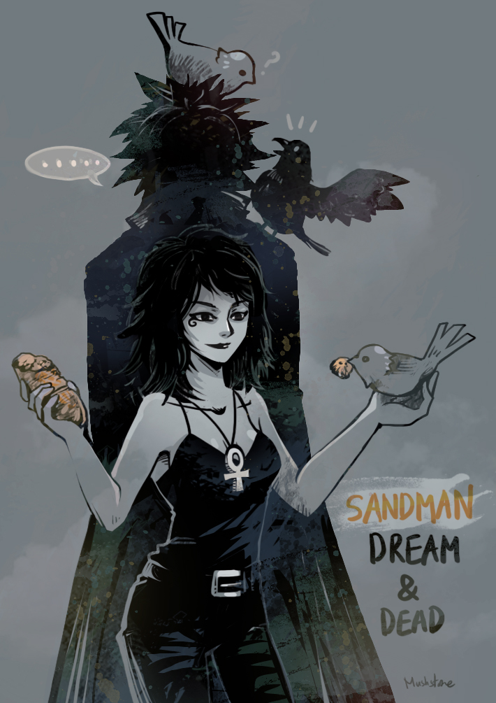 710x1005 Sandman Dream And Death By Mushstone - Sandman Painting
