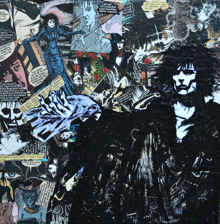 887x900 Sandman Collage Painting By Monika Sylvestre - Sandman Painting