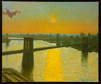 340x283 Alan Messer Artist Painting Illustrations In The Studio - Sandpaper Painting